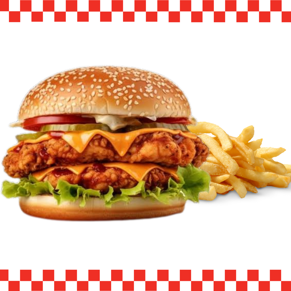 Double Chicken Cheese Burger Meal